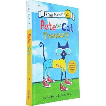 Book I Can Read 皮特猫英文原版绘本分级读物 6个故事合辑 Pete the Cat Treasury 贴纸图画故事书 儿童绘本 free