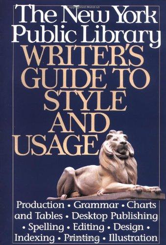 Book New York Public Library Writer's Guide to Style and Usage free