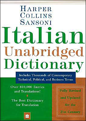 Book Harper Collins Sansoni Italian Unabridged Dictionary free