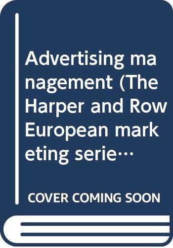 Book Advertising Management (the Harper And Row European Marketing Series) free