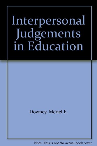 Book Interpersonal judgements in education free