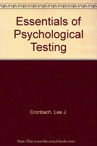 Book Essentials of Psychological Testing free