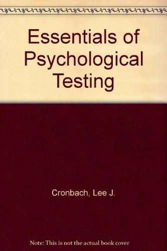 Book Essentials of Psychological Testing free