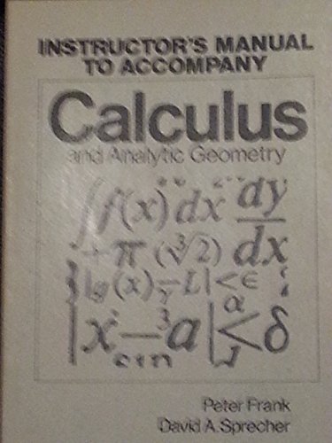 Book Instructor's Manual To Accompany Calculus And Analytic Goemetry free
