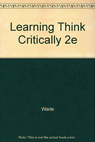 Book Learning Think Critically 2e free