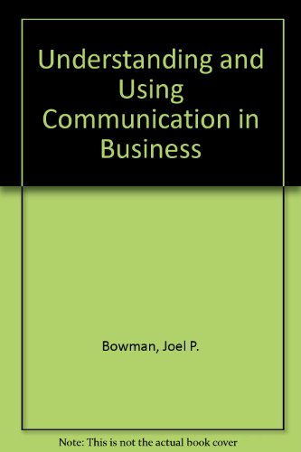 Book Understanding And Using Communications In Business free