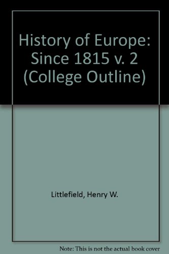 Book History Of Europe Since Eighteen Fifteen free