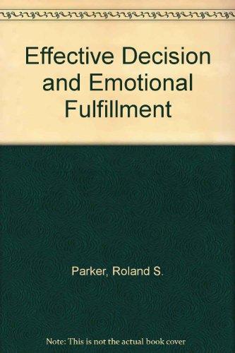 Book Effective Decision And Emotional Fulfillment free