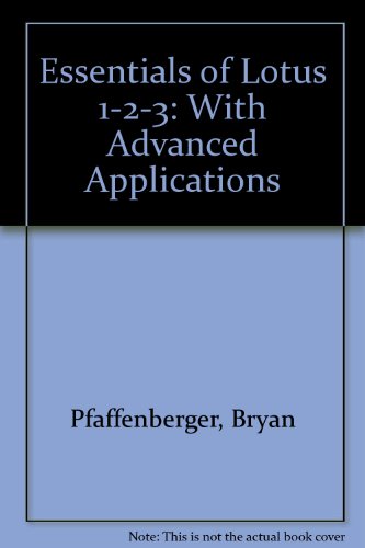 Book Essentials Of Lotus 1-2-3: With Advanced Applications free