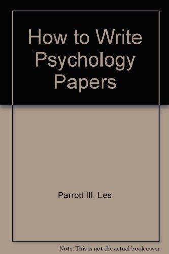 Book How to Write Psychology Papers free