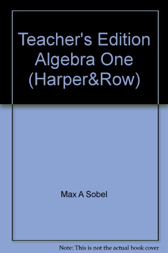 Book Teacher's Edition Algebra One (Harper&Row) free