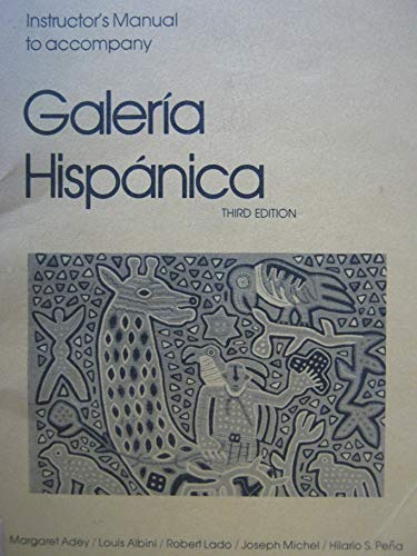 Book Galeria Hispanica 3rd Edition Instructor's Manual free
