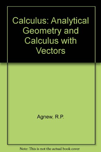 Book Calculus: Analytical Geometry And Calculus With Vectors free