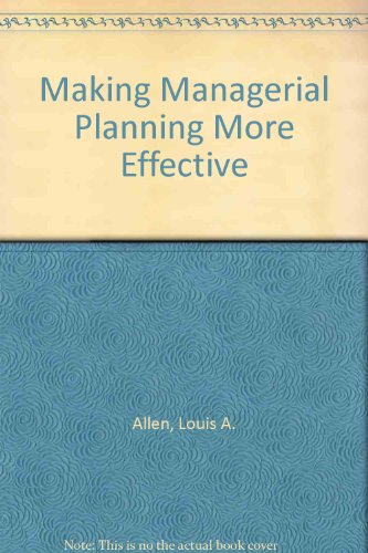 Book Making Managerial Planning More Effective free