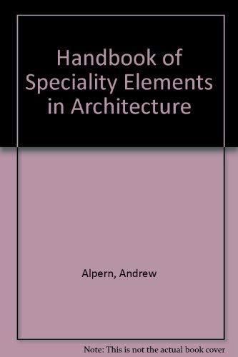 Book Handbook of Specialty Elements in Architecture free