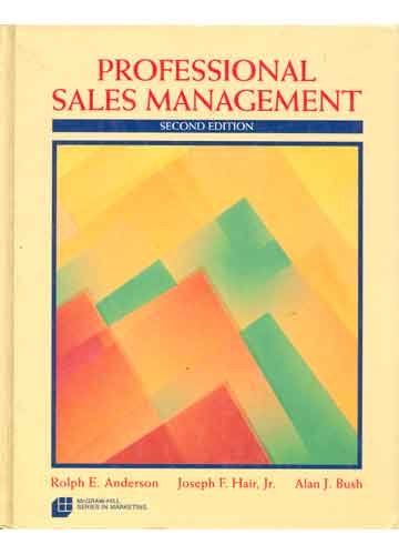 Book Professional Sales Management (MCGRAW HILL SERIES IN MARKETING) free
