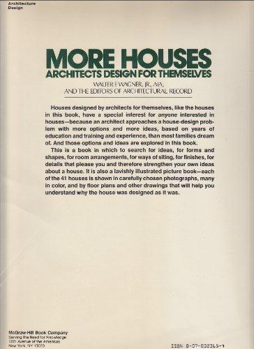 Book More Houses Architects Design for Themselves (An Architectural Record Book) free