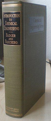 Book Introduction to Chemical Engineering (Chemical Engineering S.) free