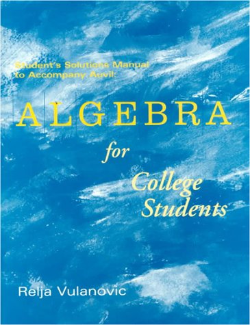 Book Student Solutions Manual to accompany Algebra for College Students free