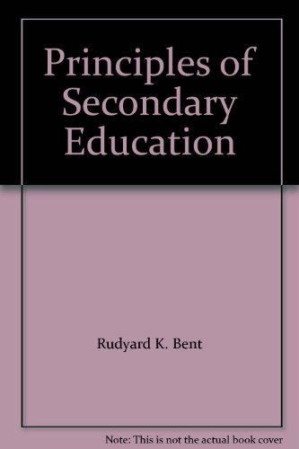 Book Principles of Secondary Education - R. K. Bent - Paperback free