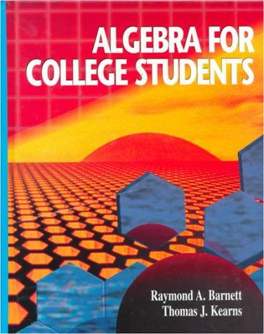 Book Algebra for College Students free