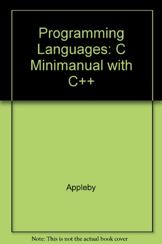 Book Programming Languages: C Minimanual With C++ free