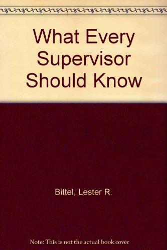 Book What every supervisor should know free