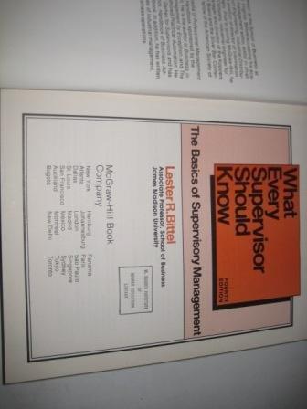 Book What every supervisor should know: The basics of supervisory management free