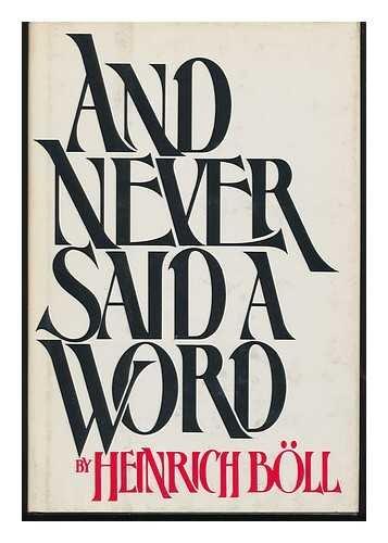 Book And never said a word free