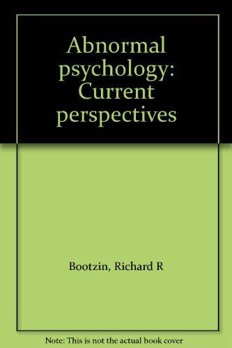 Book Abnormal psychology: Current perspectives free