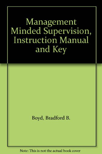 Book Management Minded Supervision, Instruction Manual And Key free