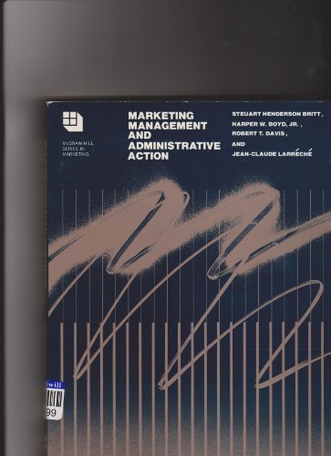 Book Marketing Management and Administrative Action (MCGRAW HILL SERIES IN MARKETING) free