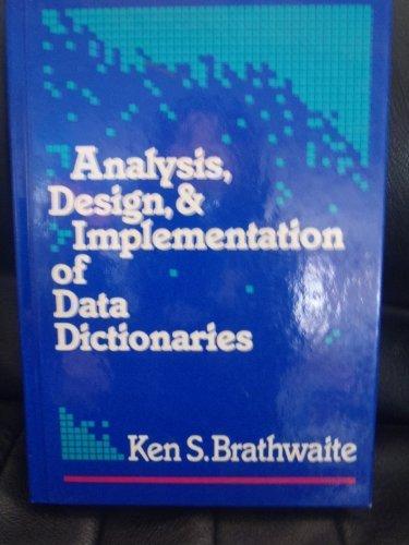 Book Analysis, design, and implementation of data dictionaries free