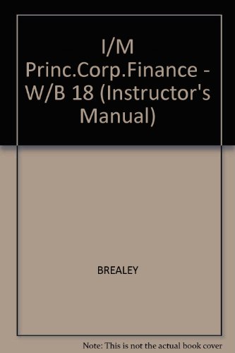 Book Principles Of Corporate Finance (instructor's Manual) free