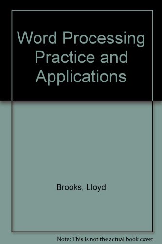 Book Consultamation Inc: Word Processing Practice and Applications free