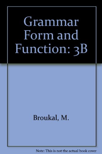 Book Grammar Form And Function: 3b free