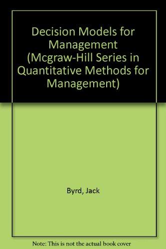 Book Decision Models for Management (McGraw-Hill Series in Quantitative Methods for Management) free