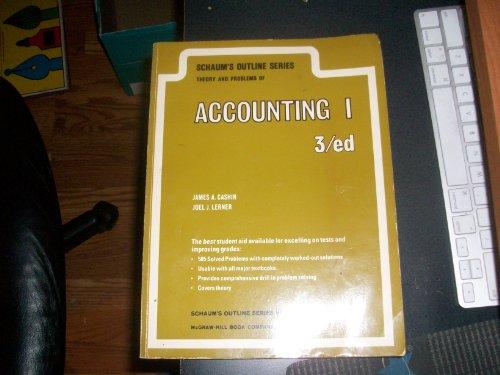 Book Schaum's outline of theory and problems of accounting I (Schaum's outline series in accounting) (Pt. 1) free