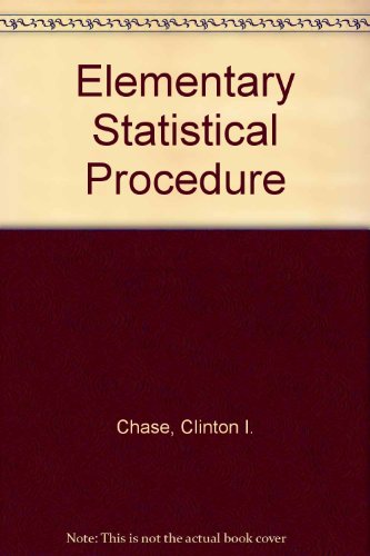 Book Elementary Statistical Procedures free