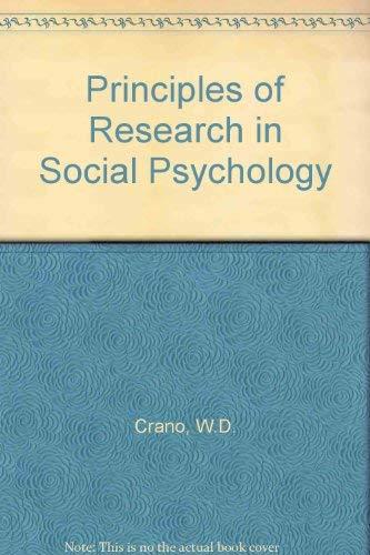 Book Principles of Research in Social Psychology free