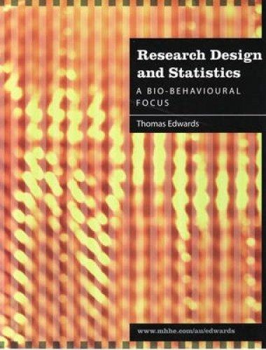 Book Research Design and Statistics:a Bio Behavioral Focus free
