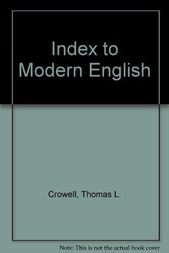 Book Index to Modern English free