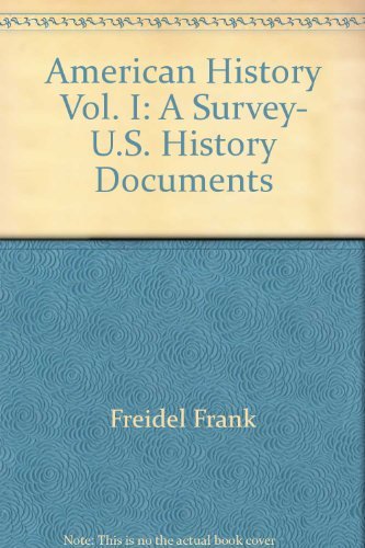 Book American History Vol. I: A Survey, U.s. History Documents free