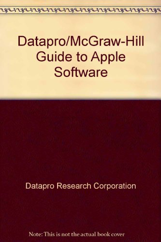Book Datapro/mcgraw-hill Guide To Apple Software free