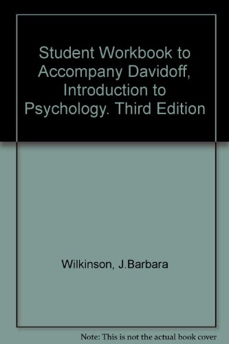 Book Student Workbook To Accompany Davidoff, Introduction To Psychology. Third Edition free