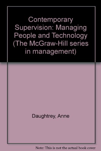 Book Contemporary Supervision: Managing People And Technology (mcgraw-hill Series In Management) free