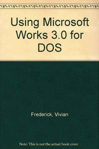 Book Using Microsoft Works 3.0 For Dos free