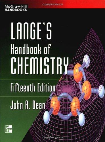 Book Lange's Handbook of Chemistry free
