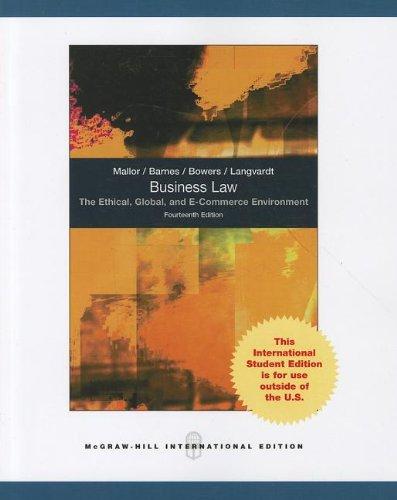 Book Business Law: The Ethical, Global, and E-Commerce Environment free