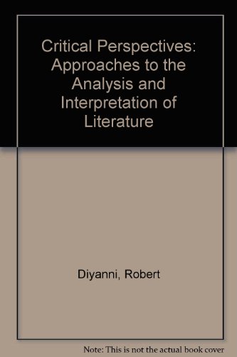 Book Critical Perspectives: Approaches To The Analysis And Interpretation Of Literature free